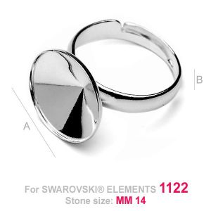 Ring for Swarovski, One Size, OKSV 1122 14MM UNIVERSAL RING ver. 3