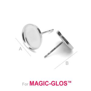 Ohrstecker, Gießharzschmuck, 10,50mm, Ohrringteile, FMG ROUND 10 MM KLS - 1,30 MM