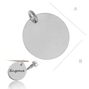 Pendant with Jump Ring, Engraving, Silver Jewelry, BASE charm 001 (BLANK) 16,50 MM / 0,50 Pendant with Jump Ring, Engraving, Silver Jewelry, BASE charm 001 (BLANK) 16,50 MM / 0,50