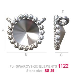 Pendant for Swarovski Rivoli 1122, Jewelry Findings, ODL-00075 (1122 SS 29) Pendant for Swarovski Rivoli 1122, Jewelry Findings, ODL-00075 (1122 SS 29)