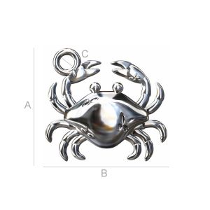 Krabbe-Anhänger, Silberschmuck, ODL-00068 Krabbe-Anhänger, Silberschmuck, ODL-00068