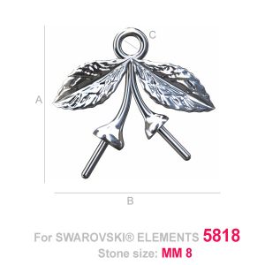 Pendant Bail, Pendant, Swarovski, (5818 MM 8) ODL-00073 Pendant Bail, Pendant, Swarovski, (5818 MM 8) ODL-00073