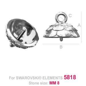 Perlen-Aufhänger, Schmuckteile, Swarovski 5818,  ODL-00089 (5818 MM 8)