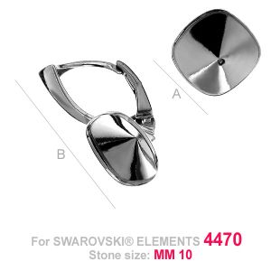 Lever Back Earrings, Swarovski, Earring Findings, OKSV 4470 10 MM BA SET 1 ver.3 B