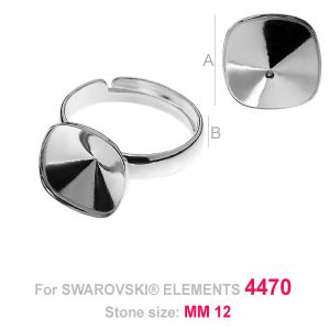 Ring, Adjustable size, Swarovski, OKSV 4470 12 MM S-RING UNIVERSAL ver.3 A