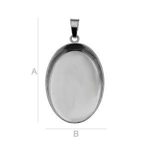 Pendant Base, Cabochon, Resin,  FMG 25X18MM KR 1