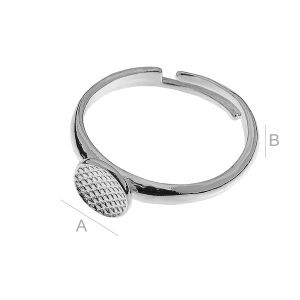 Verstellbarer Ring, Schmuckteile, Silberschmuck,S-RING 004 G 7,5X7,5