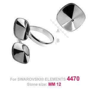 Ring für Swarovski, OKSV 4470 12 MM + 12 MM RING ver.3 B
