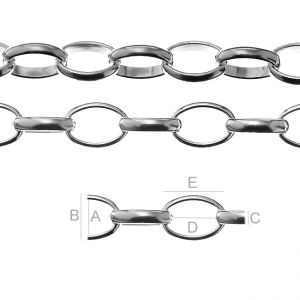 Rolo Chain, Silver Chains, ROLO OVAL 200 - 9x6,5 mm Rolo Chain, Silver Chains, ROLO OVAL 200 - 9x6,5 mm