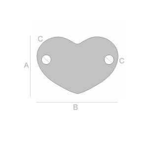 Herz-Anh&auml;nger, Silberschmuck, LK-0579 - 0,60 10x14 mm