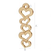 Pendant with 5 hearts - LK-0578 - 0,50