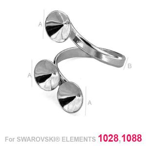 Ring, Swarovski Xirius Chaton,  OKSV 1088  8 MM TRIPLE RING