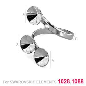 Silberring Basis, Swarovski 1088, Schmuckteile, OKSV 1088  8 MM TRIPLE RING