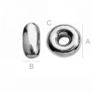 Donut Spacer, Silver Pearls, 4,5mm, OPG 4,5 Donut Spacer, Silver Pearls, 4,5mm, OPG 4,5