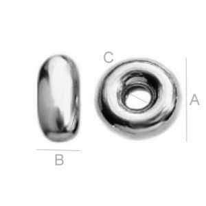 Donut Spacer, Silver Pearls, 5,5mm, OPG 5,5 Donut Spacer, Silver Pearls, 5,5mm, OPG 5,5