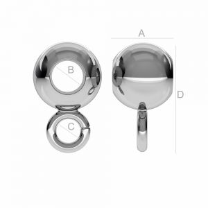 Silberperle mit Öse, 6mm, Verbinder, Schmuckteile, P2L  6,0 F:3,2 (CON 1)