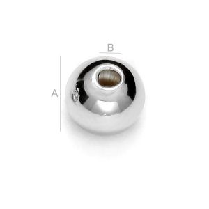 Silberperle glänzend, 1,4mm Öffnung, 6mm, Schmuckteile, P2L  6,0 F:1,4 Light