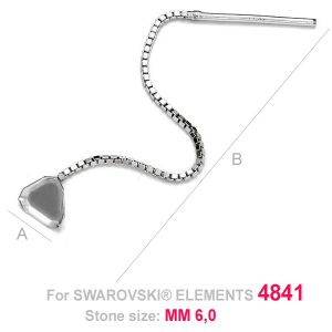 Ear Threaders for Swarovski Cube 4841, Earrings, PPC 6 KLA
