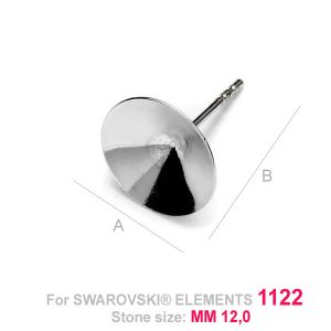 Korvakorupohja, Swarovski Rivoli, OKSV 1122 12MM KLSG Korvakorupohja, Swarovski Rivoli, OKSV 1122 12MM KLSG
