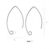 Ear wire marquise strling silver - BRY 2