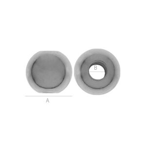 Silberperle, 8,0mm mit 3,0mm Öffnung, Schmuckteile,  P2L  8,0 F:3,0