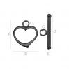 Toggle clasps, heart - ZAM 3 SET