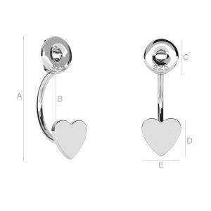 Heart Earring Studs Base LK-0583