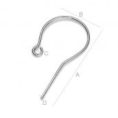 Silver open ear wire with loop - BO 40