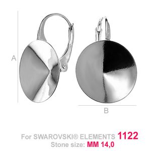 Korvakorukoukku, Swarovski Rivoli, OKSV 1122 14MM BA Korvakorukoukku, Swarovski Rivoli, OKSV 1122 14MM BA
