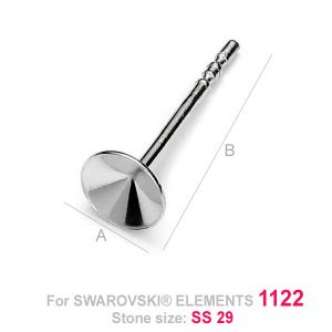 Earring Base for Swarovski Rivoli 6mm,  OKSV 1122  6MM KLSG