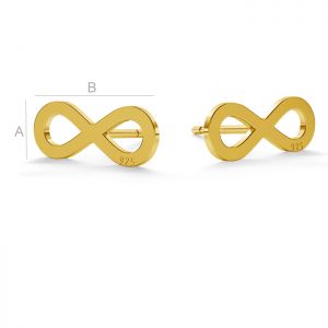 Unendlichkeitzeichen-Ohrstecker, Silberschmuck, LK-0589 Unendlichkeitzeichen-Ohrstecker, Silberschmuck, LK-0589