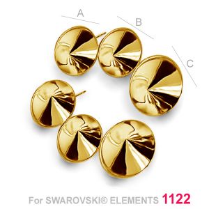 Korvakorupohja, Swarovski Rivoli, OKSV 1122 8MMx12MM KLSG Korvakorupohja, Swarovski Rivoli, OKSV 1122 8MMx12MM KLSG