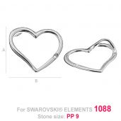 Heart base for Swarovski 1088 - S-CHARM 106