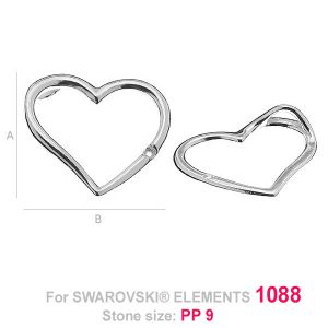 Herz mit Swarovski Kristallen Anhänger 1088 - S-CHARM 106 