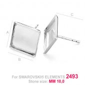 Base for earrings Swarovski 2493 - KKSV 2493  10MM KLSG