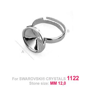 Sormuspohja, Swarovski Rivoli, koruosat, OKSV 1122 12MM S-RING ver.2