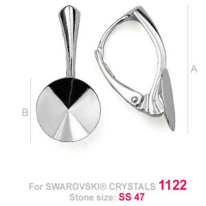 Lever Back Earrings, Swarovski Rivoli 1122, OKSV 1122 11MM BA SET 01 Lever Back Earrings, Swarovski Rivoli 1122, OKSV 1122 11MM BA SET 01