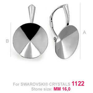 Lever Back Earrings, Swarovski Rivoli 1122,  OKSV 1122 16MM BA SET 01