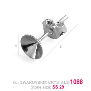 Korvakorutappi ja taustakappale, Swarovski, OKSV 1088  6MM KLSB