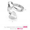 Base for rings Swarovski Hearts 2808 - HKSV 2808 10MM DOUBLE RING