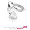  Basis für Ringe Swarovski Herz - HKSV 2808 10MM DOUBLE RING