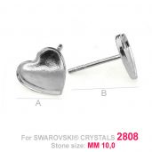 Base for earrings Swarovski heart 2808 - HKSV 2808 10MM KLSG