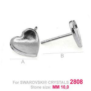 Sydän-korvakorut, korunosat, Swarovski 2808, HKSV 2808 10MM KLSG Sydän-korvakorut, korunosat, Swarovski 2808, HKSV 2808 10MM KLSG