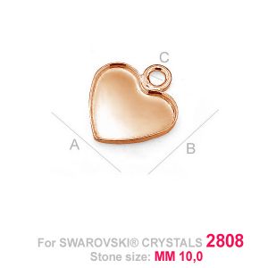Herz-Anhänger für Swarovski, Silberschmuck, HKSV 2808 10MM CON 1