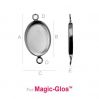 Silver oval cabochon base - FMG 14X10MM CON 2H