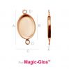 Silver oval cabochon base - FMG 14X10MM CON 2H