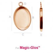 Silber oval cabochon 18MM - FMG 18X13MM CON 1H
