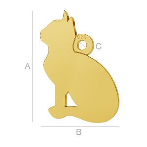 Kissa-riipus, hopeakorut,  LK-0597 - 0,50