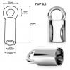 Sterling silver end cap - TWP 6,3