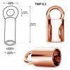 Sterling silver end cap - TWP 6,3